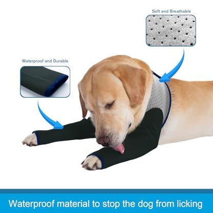 Coodeo Dog Recovery Sleeves, Cone Collar Alternative, Abrasion Resistant Dog Recovery Suit, Washable 2.5mm Thick and Waterproof, Pet Wounds Prevent Licking, Biting (Grey, M) - color: Grey, size: M