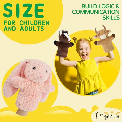 Bunny Puppet for Kids Rabbit Puppets Animal Stuffed Toy Gift for Boys Girls Washable Springtime Easter Animal Stuffed Fabric Interactive Role Play Family Fun - color: Bunny