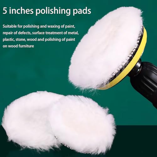 Swagwert 5 inches Wool Buffing Pads polishing Soft Sheepskin for Car, Furniture, Glass & More with Hook and Loop(Packs of 2) - size: 2 pcs
