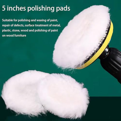 Swagwert 5 inches Wool Buffing Pads polishing Soft Sheepskin for Car, Furniture, Glass & More with Hook and Loop(Packs of 2) - size: 2 pcs