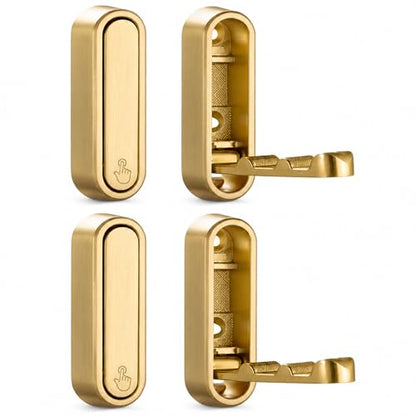 Folding Wall Hooks, 4 Pack Gold Heavy Duty Coat Hooks, Screw Mounted - color: Gold, size: 4 Pack