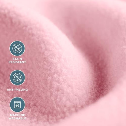 Bare Home Polar Fleece Blanket - Throw - Light Pink - Warm & Cozy - Premium Fleece for Bed, Sofa, Camping, Travel and Cold Nights - Lightweight Blanket (Throw, Light Pink) - color: 13 - Light Pink, size: Throw