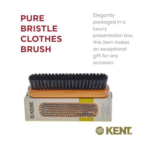 Kent CC2 Finest 100% Handcrafted Clothes Brush: Black Boar Bristle & Nylon Mix with Cherrywood Handle - Travel-Size Lint/Fuzz Remover for Cashmere, Wool, Silk; Suede Brush & Pet Hair Lint Roller - style: CC2