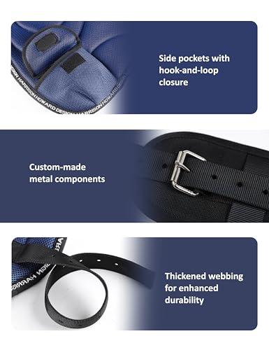 Harrison Howard Bareback Horse Riding Pad Breathable Mesh Cushioned No-Saddle Pad with Girth for Trail Training - color: Navy