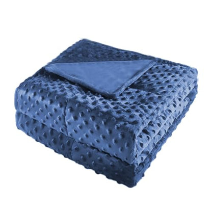 ALANSMA Reversible Weighted Blanket for All Season, Luxury Velvet, Warm and Cool, Adult 20Lb Blue Weighted Blanket, Enjoy Sleeping Anywhere(Blue,60"x80" 20lbs) - color: Blue, size: 60''x80'' 20lbs