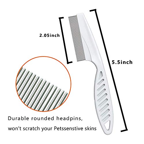 Pet Comb for Dogs & Cats,Small Dog & Cat Grooming Comb 2 Combs,Pet Stainless Steel Teeth Dogs Comb for Removing Matted Fur, Knots & Tangles,Shedding Comb,Red