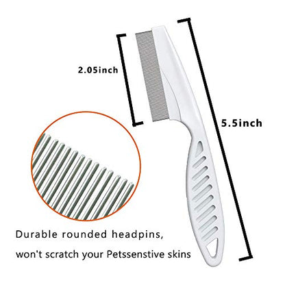 Pet Comb for Dogs & Cats,Small Dog & Cat Grooming Comb 2 Combs,Pet Stainless Steel Teeth Dogs Comb for Removing Matted Fur, Knots & Tangles,Shedding Comb,Red
