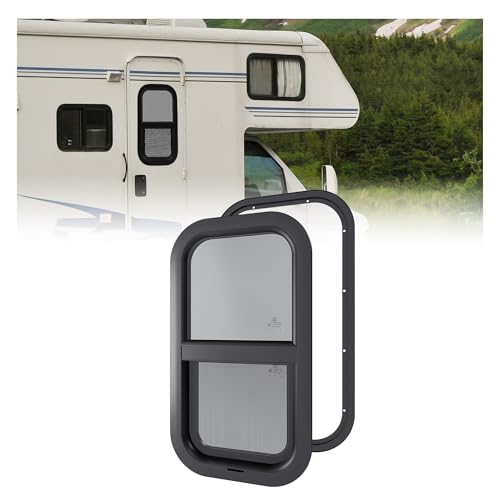 HECASA Vertical RV Window 12" W x 22" H, Replacement Cargo Trailer Windows - size: 12" W x 22" H