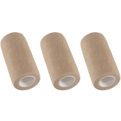IndigoCase 3 Pack Self Adhesive Bandage Wrap 4 Inch x 5 yd Elastic Tape - color: Skin, size: 4 Inch - 3 Pack