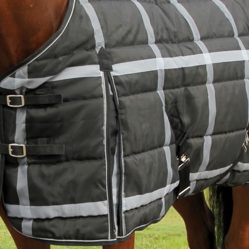 Country Pride Highland 1200D Lightweight Stable Blanket (78, BlackPlaid) - color: BlackPlaid, size: 78