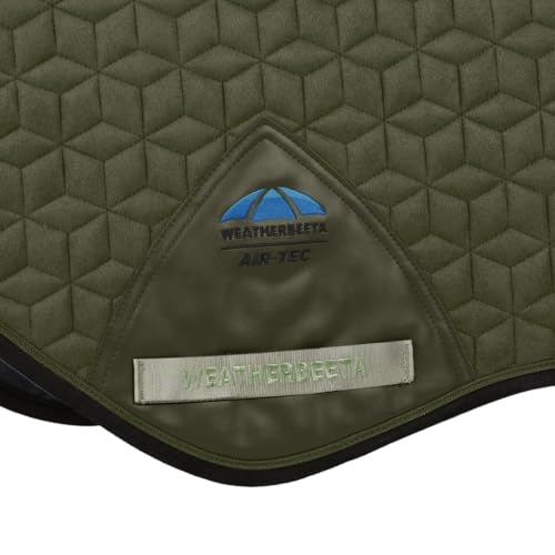 WeatherBeeta Suede Elite Air-Tec Jump Shaped Saddle Pad - color: Olive, size: L