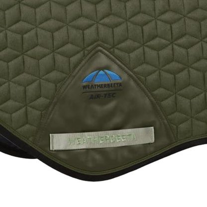 WeatherBeeta Suede Elite Air-Tec Jump Shaped Saddle Pad - color: Olive, size: L