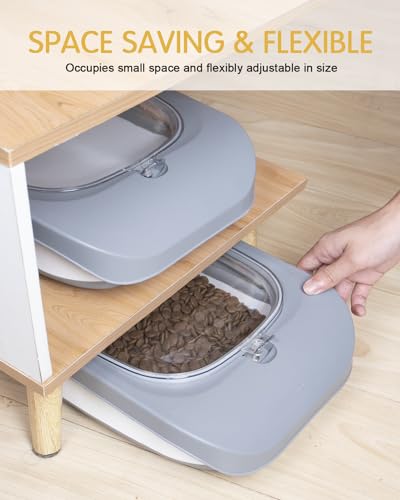 HOYTAMDAR 13Lbs Collapsible Dog Food Storage Container,Dog Food Container - color: Grey1-13lbs