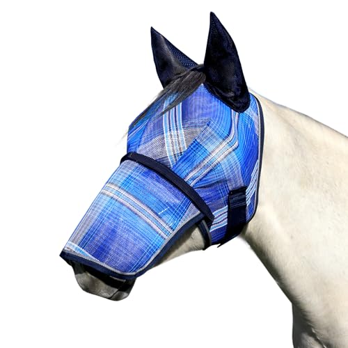 Kensington Signature Fly Mask w/Removable Nose, Soft Mesh Ears & Forelock Opening Size: XL-Lrg.Horse Color: 181 - Kentucky Blue - color: 181 - Kentucky Blue, size: XL (Large Horse)