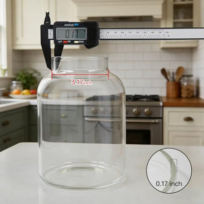 2-Pack Glass Storage Jars with Wood Lids 64 oz Airtight Food Containers - color: 2-Pack-64 oz