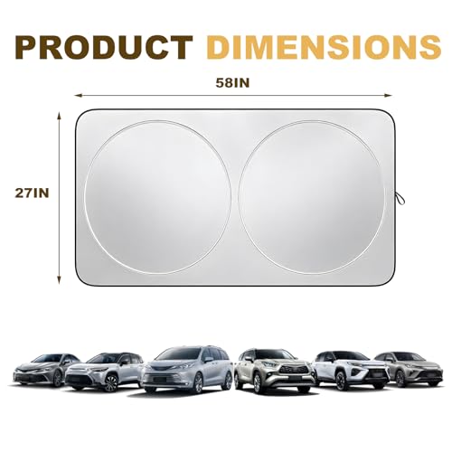 Car Windshield Sunshade, Front Window Heat Blocker Automotive Sun Screen, Foldable Sun Visor Cover Vehicle Front Windshield Shades for UV Protection, Car Accessories (Small) - color: S(150*70cm)