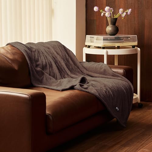 Templewet Heated Blanket Throw 50" x 60",Cute Electric Blanket,Dark Brown | Timer Settings,Auto Off,Soft Sherpa Heated Throw Blanket,Machine Washable,Fast Heating for Sofa Bed Office Use,Gifts for Mom - color: Dark Brown