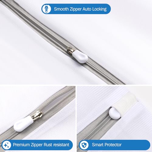 5Pcs Laundry Bags Mesh Wash Bags, Delicate Laundry Bags for Clothes, Hosiery, Underwear, Bed linen - 5 Size - color: White, size: Delicates 5 pcs