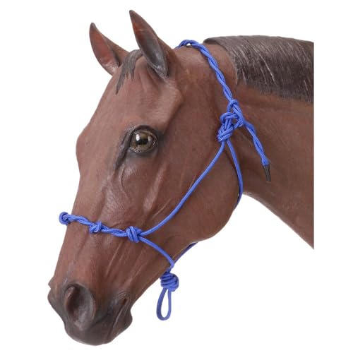 Tough1 Knotted Rope Halter with Twisted Crown - color: Royal Blue