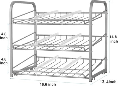 Can Rack Organizer,3 Tier Stackable Can Storage Dispenser,Sliver - color: Silver