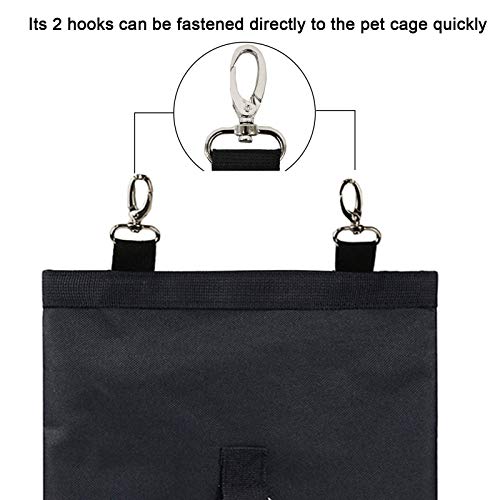 Rabbit Hay Feeder Bag Hanging Hay Rack (Black, 2 Windows) - color: Black