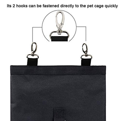 Rabbit Hay Feeder Bag Hanging Hay Rack (Black, 2 Windows) - color: Black