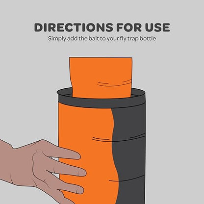 Outdoor Fly Trap Refills [Set of 4] Dissolvable Non-Toxic Bait - Fly Repellent for Outdoor Use Only - Controls Flies for Patios, Barns, Ranches Etc. - style: 4PK (Refills only)