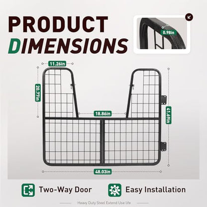48" W x 42" H Horse Stall Gate for Livestock Enclosures Steel | Powder Coated Black