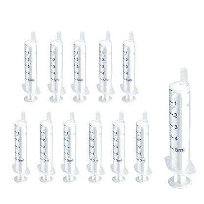 12 Pack 5 ml Syringe, luer slip syringe, without needle for Liquid refilling, DIY Crafts, Scientific Labs by Labfil - size: 5ML Plastic Syringe