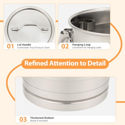 12L/ 3.17 Gallon Seamless Stainless Steel Milk Can with Lid - size: 12L