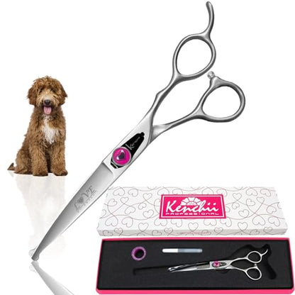 Kenchii Love Dog Grooming Shears, 6.5in Ball Tip Curved - size: 6.5" Ball Tip Curved