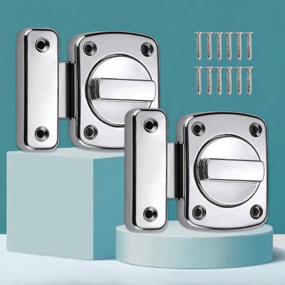 Bathroom Stall Door Latch Inner Door Reinforcement Lock - color: Silvery
