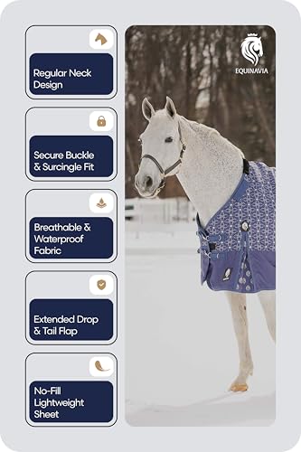 Equinavia Arktis Regular Neck Turnout Sheet - Skipper Blue - 69 in - color: Skipper Blue, size: 69 in