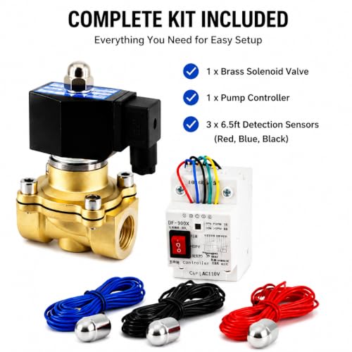 AC110V Brass Solenoid Float Valve, Automatic Water Level Control