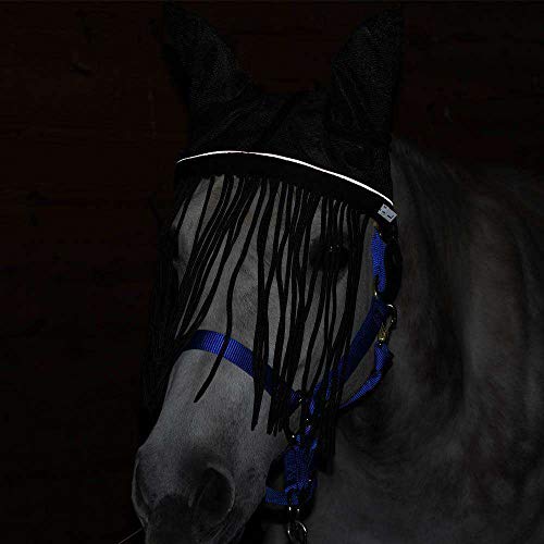 Derby Originals Reflective Mesh Fringe Fly Bonnet with 1 Year Warranty - color: Patriotic, size: X-Large (Warmblood)