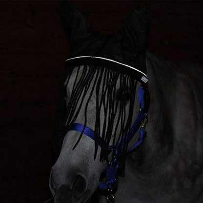 Derby Originals Reflective Mesh Fringe Fly Bonnet with 1 Year Warranty - color: Patriotic, size: X-Large (Warmblood)