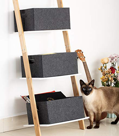 1 pack 13 * 10.2 * 6.3 inch felt storage basket self-supporting collapsible for storaging and sorting of clothes, toys and office files
