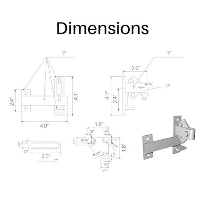 ALEKO Universal Gate Flip Latch LM191 | Holds swing leaves firmly closed, quick lever release, galvanized steel build, rust-resistant, fits wood or metal frames - style: Latch