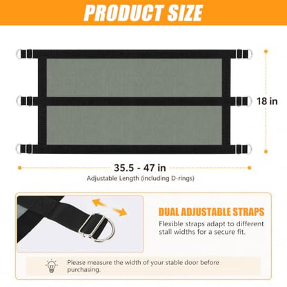 Horse Stall Guard 35.5-47In Aisle Guard Adjustable Horse Stall Gate - size: 35.5-47 in