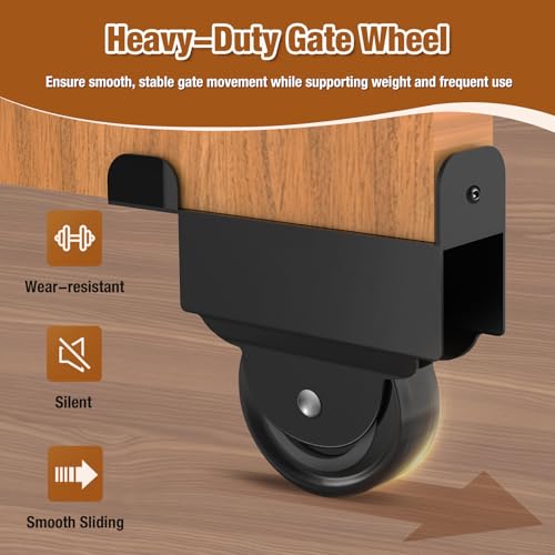 SDSNTE Sliding Gate Hardware Kit for Convenient Gate DIY, Black