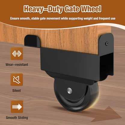 SDSNTE Sliding Gate Hardware Kit for Convenient Gate DIY, Black