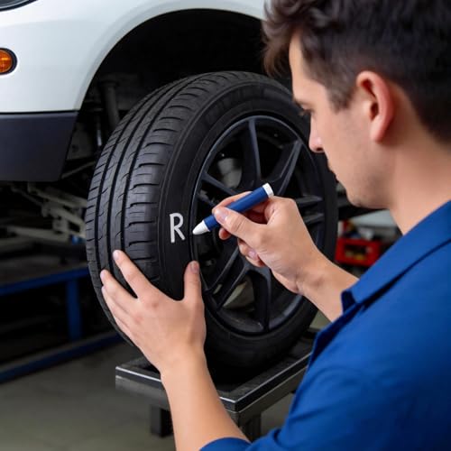 10 Pack White Tire Marking Crayons, Industrial Wax Crayon Sticks For Marking on Rubber,Leather, Fabric, Wood, Metal, Roofing Felt and Concrete – Wet & Dry Surface Compatible (3.94 x 0.57 Inches)