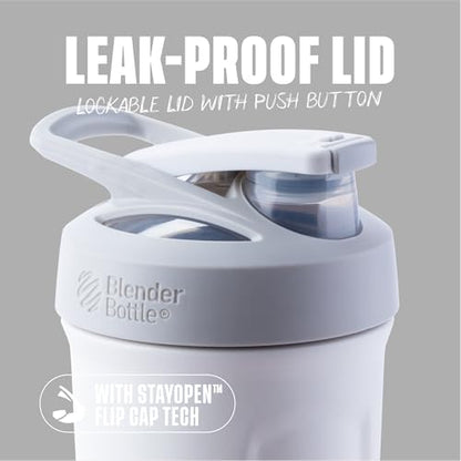 BlenderBottle Sport Flip Stainless Steel Shaker Bottle 24 oz White - color: White, size: 24 Ounces, style: Flip
