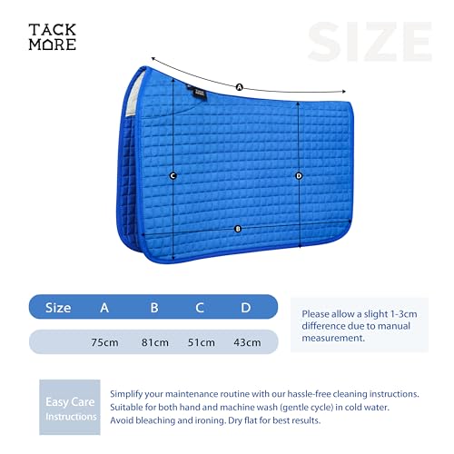 Tackmore All-Purpose Square Quilted Western Saddle Pad, Horse Saddle Pad - color: Cobalt Blue