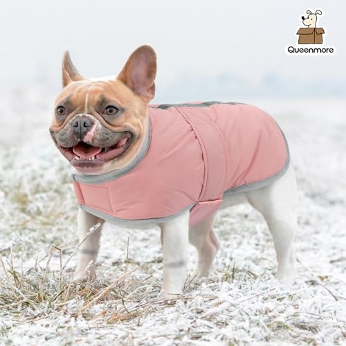 Queenmore Dog Winter Coat, Fleece Puffer Dog Down Vest, Samll Dogs Coat - color: Light Pink, size: Small