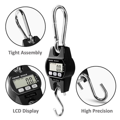 GRAM PRES Digital Hanging Crane Scale 660LB/300KG - color: Black
