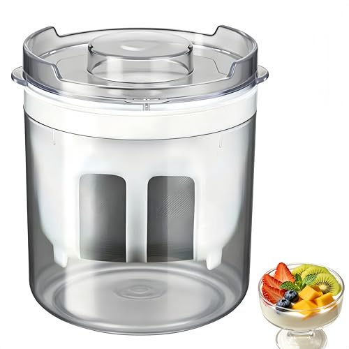 Yogurt Strainer—[1.27QT/0.32GAL] Total & [0.63QT/0.16GAL] Filter, Greek Yogurt Strainer Yogurt Press, BPA-Free PP Strainer for Whey Separation & Greek Yogurt Maker(Total1.27Quarts-Round) - color: 1.16Quarts-Spoon