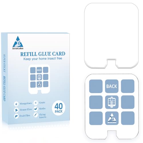 40 Pcs Sticky Refill Glue Cards, Replacement Glue Boards, Compatible with Safer Home SH502, Dynatrap DT3005W-DS3, DT23005-06, Targets Moth, Fly, Mosquito, Gnat and More, Extremely Sticky, Value Pack - color: White
