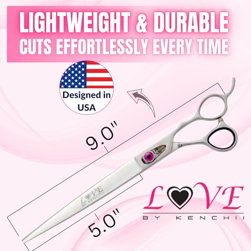Kenchii Love Dog Grooming Shears, 9in Straight - size: 9.0" Straight