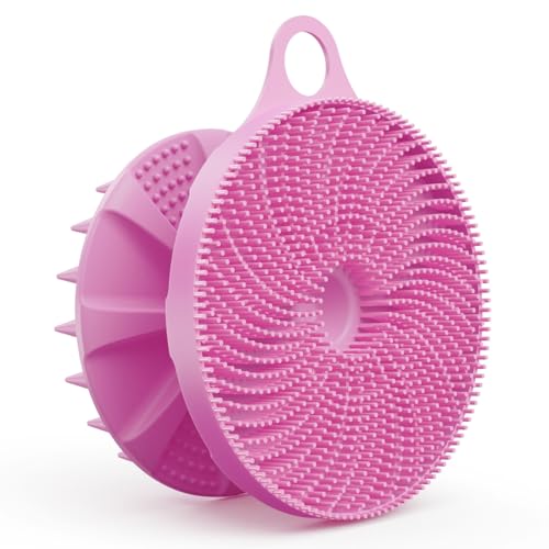 2 in 1 Shower Brush, BEAUTAIL Silicone Body Scrubber & Scalp Massager | Dual-Sided Bath Brush for Deep Cleansing & Dandruff Removal, Gentle Exfoliator for Sensitive Skin, Women, Men & Kids (Lilac) - color: Type2-lilac 1 Pc